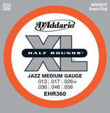 Jeu de Cordes D'addario EHR360 13/56 File 1/2 Rond