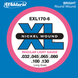 Jeu de Cordes Basse D'addario EXL170-6 File Rond Nickel Jeu de Cordes Basse D'addario EXL170-6 File Rond Nickel