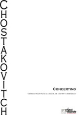 Chostakovitch D. Concertino OP 94 Piano 4 Mains