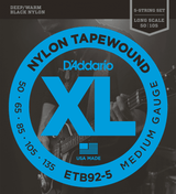 Jeu de Cordes Basse D'addario ETB92-5 5 Cordes Nylon 50/130
