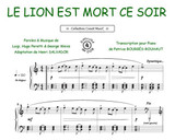le Lion Est Mort CE Soir Piano le Lion Est Mort CE Soir Piano