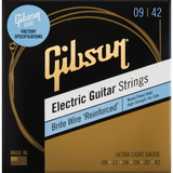Jeu de Cordes Guitare Electrique Gibson SEG-BWR9 Brite Wire Reinforced Ultra Light Gauge 09-42