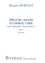 Durufle M. Prélude, Adagio Et Choral Varié Op.4 Orgue