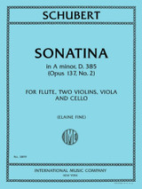 Schubert F. Sonatina in A minor, D. 385 (Opus 137, No. 2) Flûte et Quatuor A Cordes Schubert F. Sonatina in A minor, D. 385 (Opus 137, No. 2) Flûte et Quatuor A Cordes