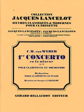 Weber C.m. Concerto N°1 OP 73 Clarinette