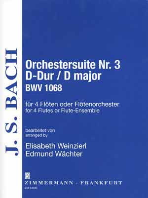Bach J.s. Orchestersuite N°3 Bwv 1068 4 Flutes