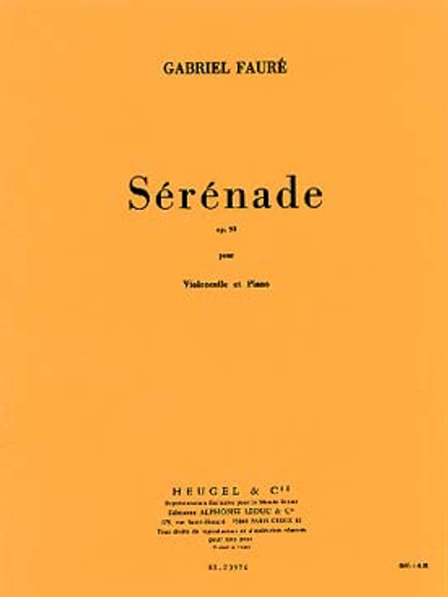 Faure G. Serenade OP 98 Violoncelle Piano