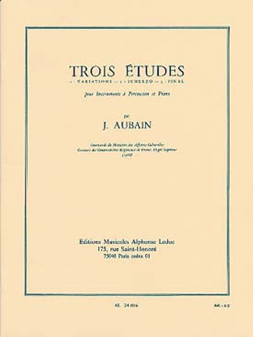 Aubain J. Trois Etudes Pour Percussion