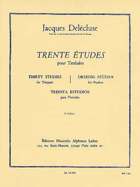 Delecluse J. Etudes (30) 3ME Cahier Timbales