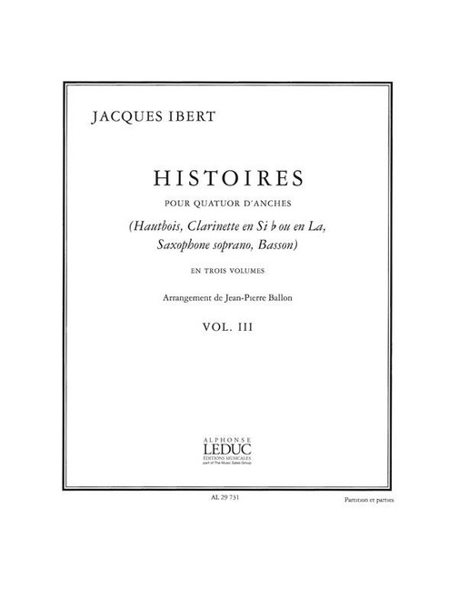 Ibert J. Histoires Quatuor D'anches Vol 3