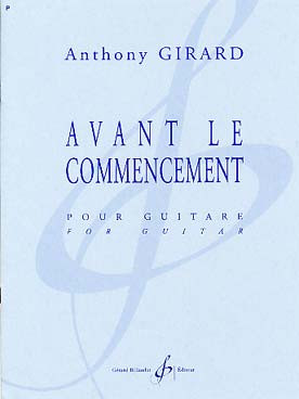 Girard A. Avant le Commencement Guitare