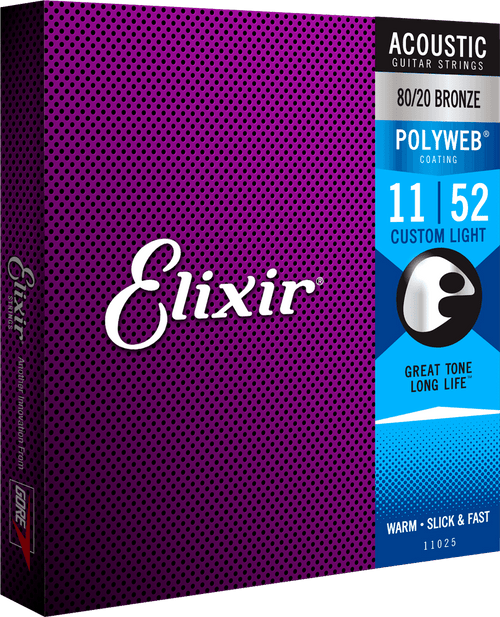 Jeu de Cordes Acoustique Elixir Polyweb 11/52  REF:11025