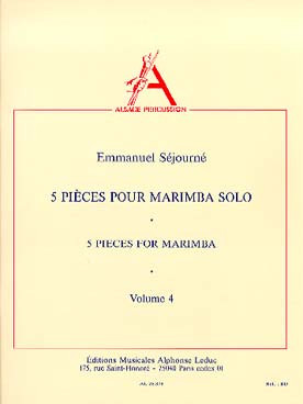Sejourne E. 5 Pieces Pour Marimba Solo Vol 4