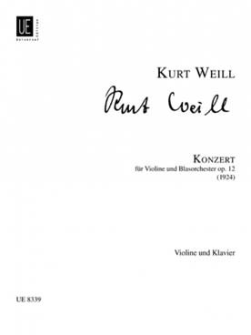 Weill K. Konzert OP 12 Violon