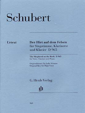 Schubert F. le Patre Sur la Montagne OP 129 Chant Clarinette Piano