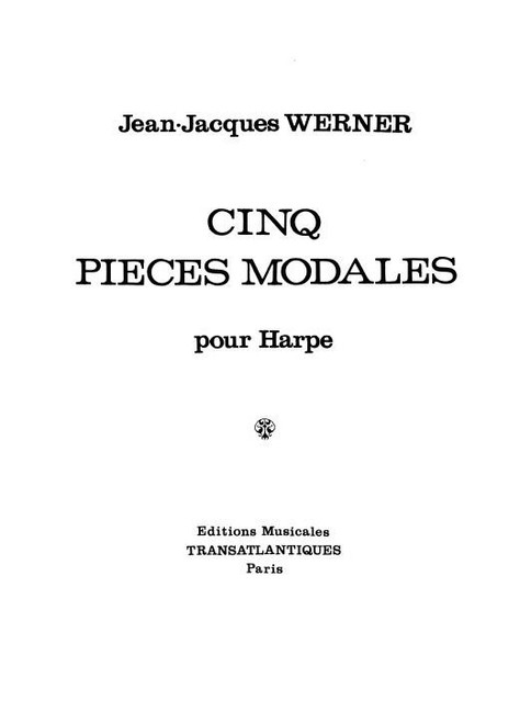 Werner J.j. Pieces Modales Harpe