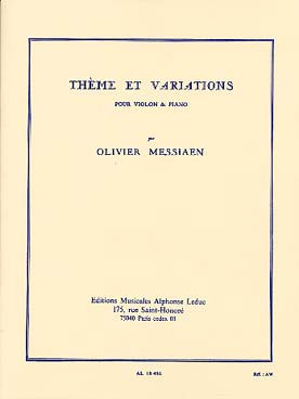 Messiaen O. Theme et Variations Violon