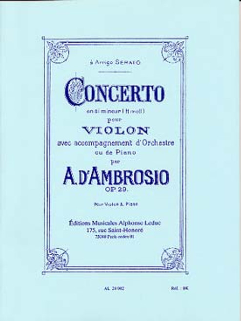 D'ambrosio A. Concerto OP 29 SI Mineur  Violon