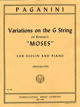 Paganini N. Variations Sur la Corde de Sol "moses"  Violon