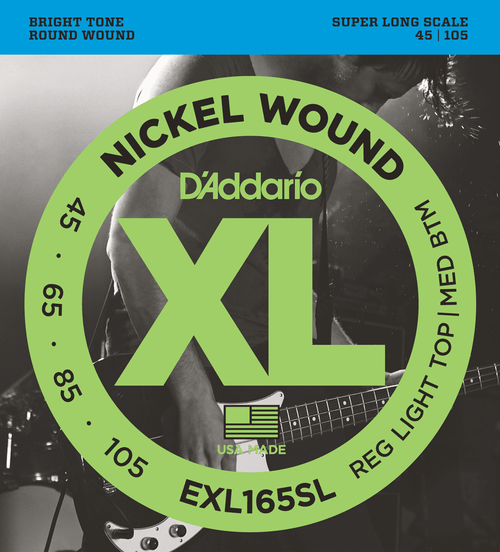 Jeu de Cordes Basse D'addario EXL165SL File Rond Super Long 45/105