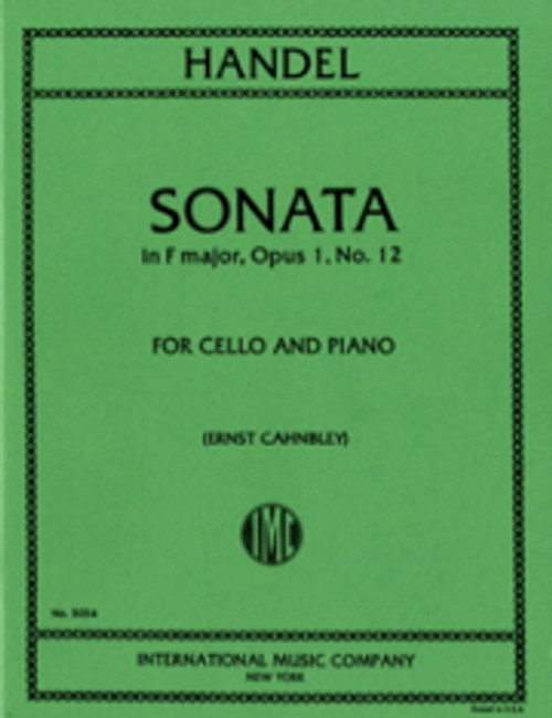 Haendel G.f. Sonate FA Majeur Violoncelle