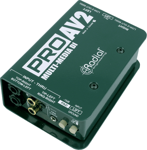 Boite de Direct Radial DI Passive Multimedia Stereo PRO-AV2