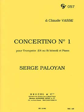 Paloyan S. Concertino N°1 Trompette UT OU Sib