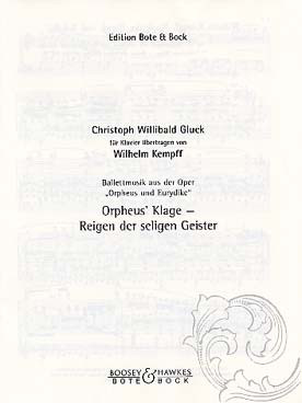 Gluck Ballet Extrait D'orphee Piano