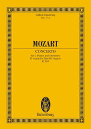 Mozart W.a. Concerto K 365 2 Pianos et Orchestre Partition de Poche
