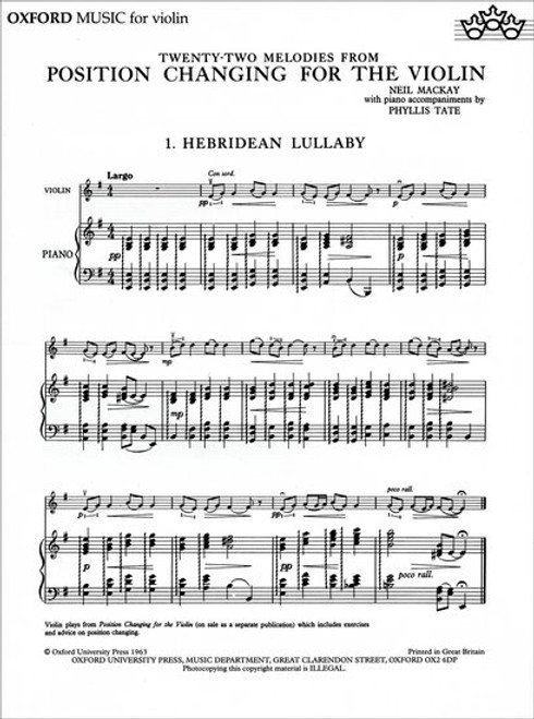 Mackay N. Position Changing For The Violin Accompagnement Piano Mackay N. Position Changing For The Violin Accompagnement Piano
