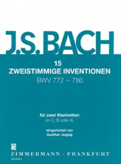 Bach J.s. Inventions Bwv 722 - 786 Clarinettes