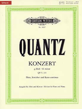 Quantz J.j. Concerto Sol Mineur Flute