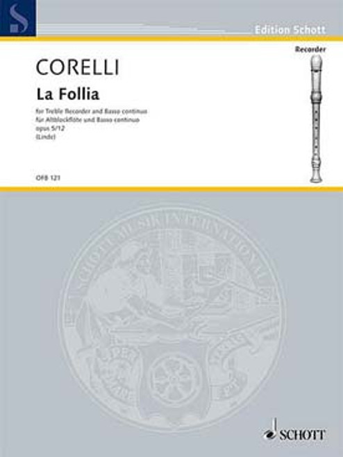 Corelli A. la Follia OP 15/12 Flute A Bec Tenor