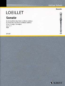 Loeillet de Gant J.b. Sonate DO Majeur Flute A Bec Alto
