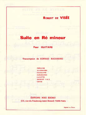 de Visee R. Suite en RE Mineur Guitare