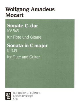 Mozart W.a. Sonate en DO Majeur Flute et Guitare
