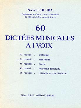 Philiba N. 60 Dictees Musicales A 1 Voix Vol 2