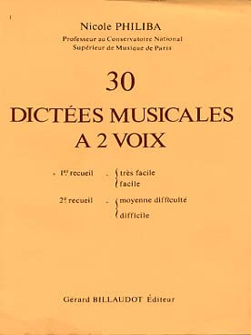 Philiba N. 30 Dictees Musicales A 2 Voix Vol 1