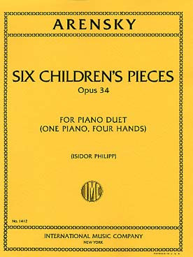 Arensky A. Children's Pieces OP  34 Piano 4 Mains