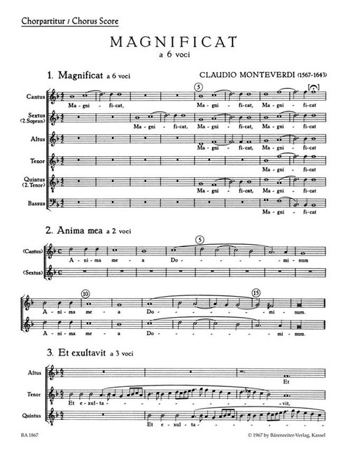 Monteverdi C. Magnificat A 6 Voix Choeur