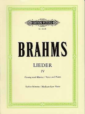 Brahms J. Complete Songs Vol 4 Voix Basse
