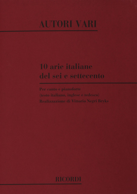 10 Arie Italiane Del Sei E Settecento Chant Piano 10 Arie Italiane Del Sei E Settecento Chant Piano