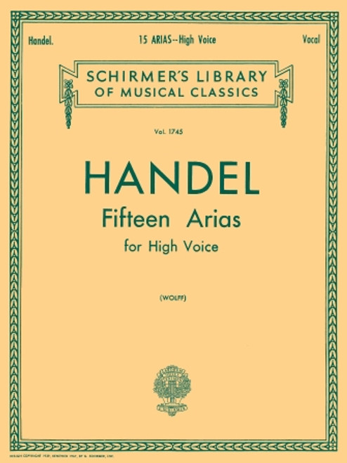 Haendel G.f. 15 Arias Voix Haute