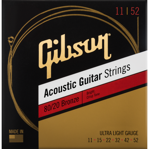 Jeu de Cordes Acoustique Gibson SAG-BRW11 Acoustic Ultra Light 11-52