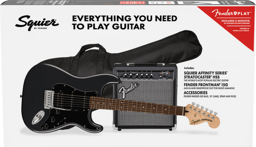 Pack Squier Affinity Series Stratocaster Hss Charcoal Frost
