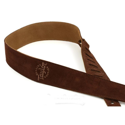 Sangle Taylor 2.5" Embroidered Suede Guitar Chocolate Brown