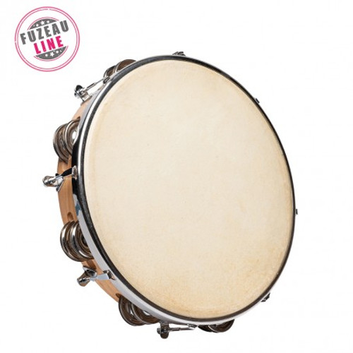 Tambourin Peau Naturelle 25 CM Avec Cymbalettes Tambourin Peau Naturelle 25 CM Avec Cymbalettes