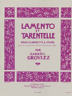Grovlez G. Lamento et Sarabande Clarinette