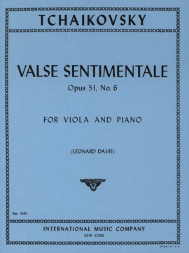 Tchaikovsky P.i. Valse Sentimentale OP 51 N°6 Alto