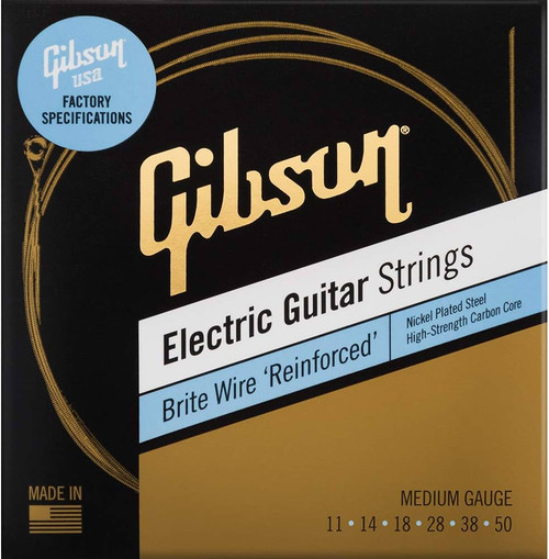 Jeu de Cordes Guitare Electrique Gibson SEG-BWR11 Brite Wire Reinforced Light Gauge 11-50